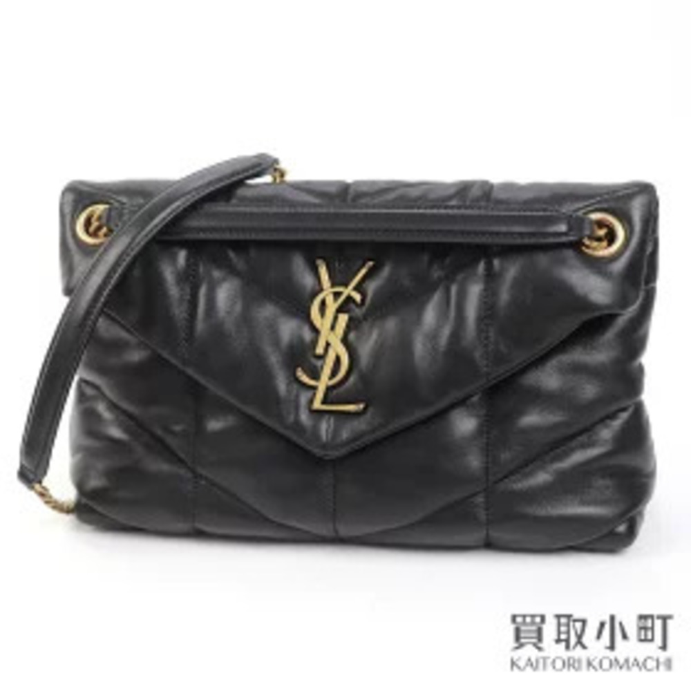 Saint Laurent Puffer Toy Bag Lambskin Black Loulou Chain Shoulder Quilted